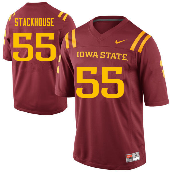 Men #55 Dylan Stackhouse Iowa State Cyclones College Football Jerseys Sale-Cardinal